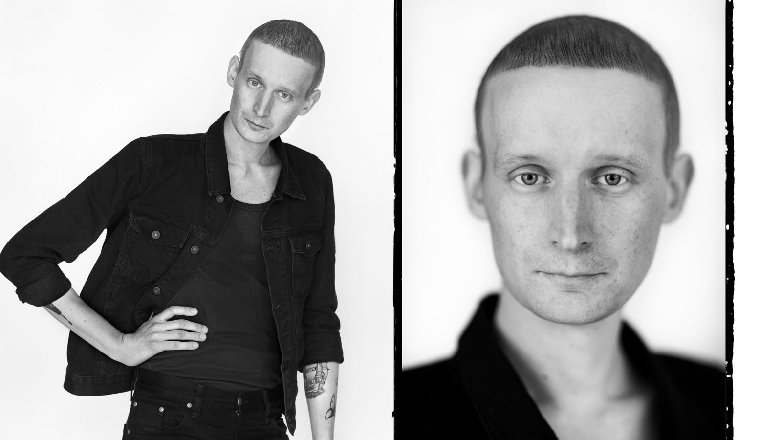 Porträtt på Kristian Gidlund i halvfigur och nära porträtt. Han talar om sin bok I kroppen min.