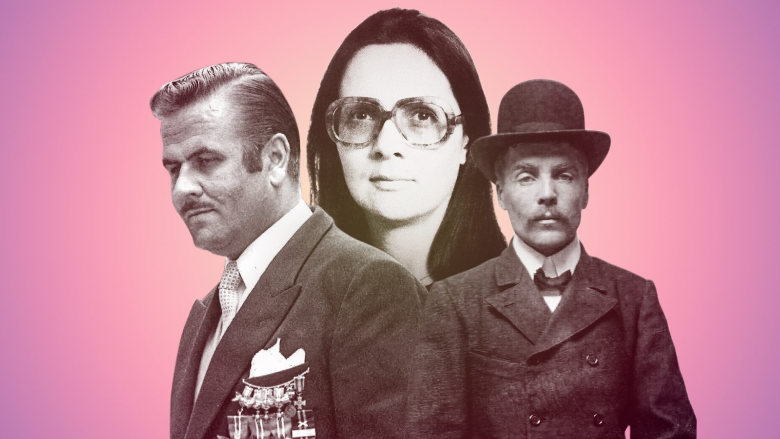 Bild på historiska romansbedragare: Pertti Lindgren, Carmencita Rockefeller, Karl Vesterberg